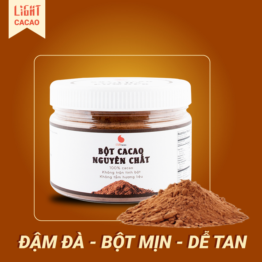 [HCM]Bột Cacao nguyên chất cung cấp năng lượng Light Coffee vị đậm đà không hương liệu Hũ 150g