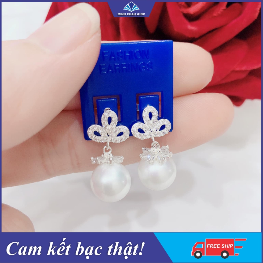 Bông tai trai, bông tai bạc gắn trai, bông tai trai mẫu mới, bông tai trai, bông tai trái châu mẫu mới siêu xinh