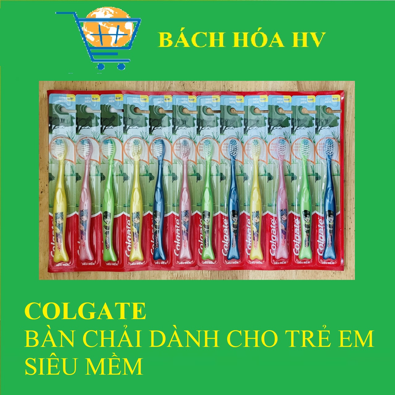 Colgate bàn chải đánh răng cho trẻ em mềm mảnh <0,01mm - bach hoa hv