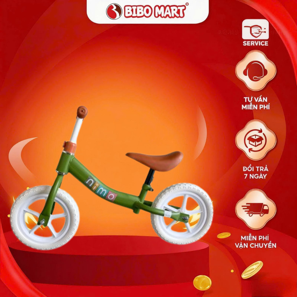 Xe Thăng Bằng 2 Bánh Dáng Thể Thao Khung Thép Cacbon Chịu Lực 100kg- Điều Chỉnh Độ Cao- Bibomart