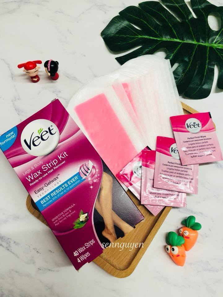 Wax lông veet legs & body wax strip kit