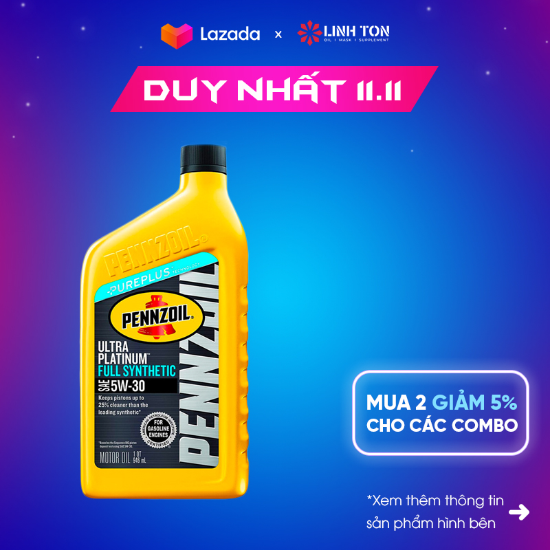 [HCM]Nhớt nhập khẩu cao cấp cho tay ga Pennzoil Ultra Platinum 5w30