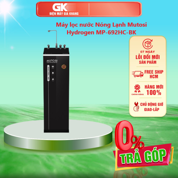 Máy lọc nước Nóng Lạnh Nguội 9 lõi Mutosi Hydrogen MP-692HC-BK - Giải pháp đáp ứng mọi nhu cầu về nước Kích thước nhỏ gọn, thiết kế tinh giản - GIAO TOÀN QUỐC - FREESHIP HCM