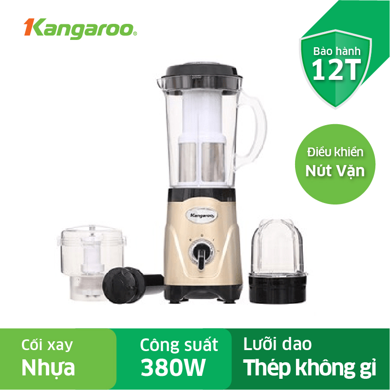 Máy xay sinh tố đa năng Kangaroo KG3B6M - lưỡi dao 4 cánh thép không gỉ - Hàng chính hãng