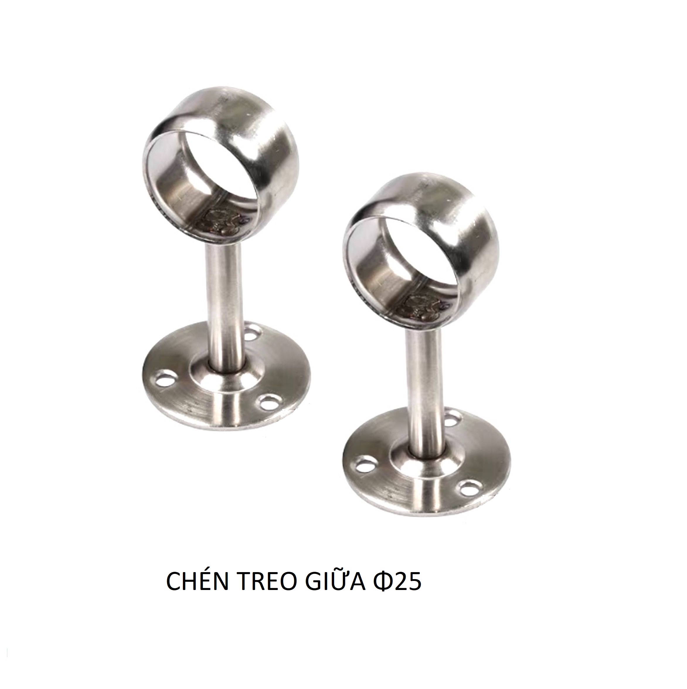 1 cặp chén Φ25 treo suốt thanh inox tủ áo pas giữa