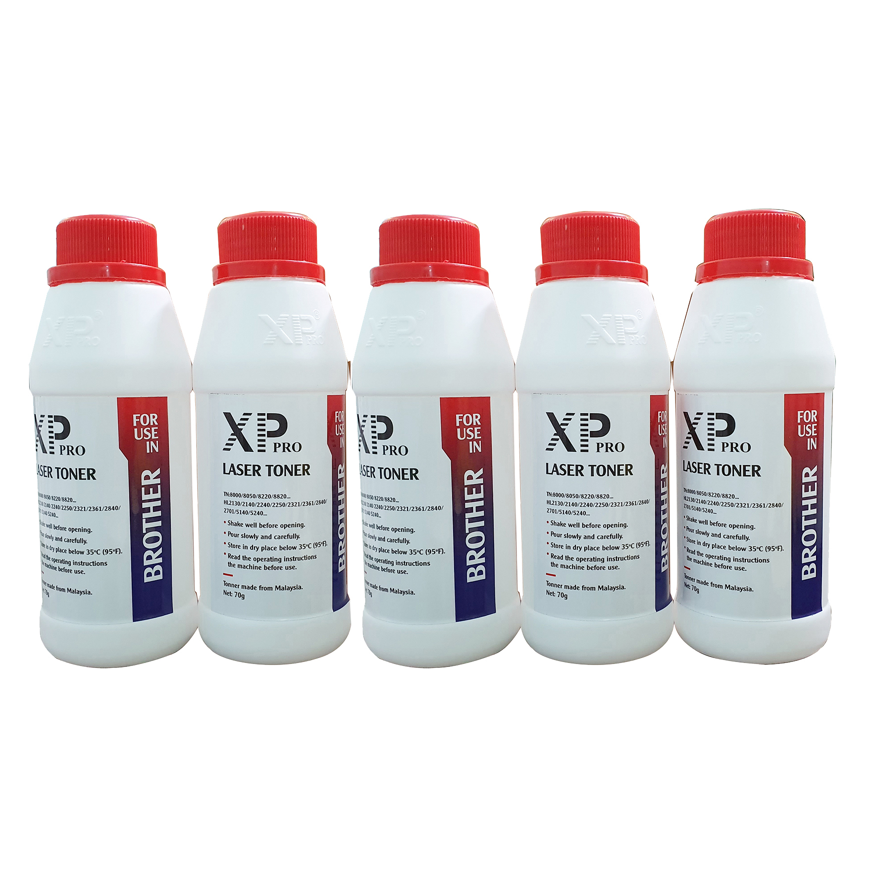 Combo 5 lọ mực đổ Xppro ( Hàng nhập khẩu ) dùng cho máy in laser Brother TN:8000/8050/8220/8820... HL2130/21470/2240/2250/2321/2361/2840/2701/5140/5240...