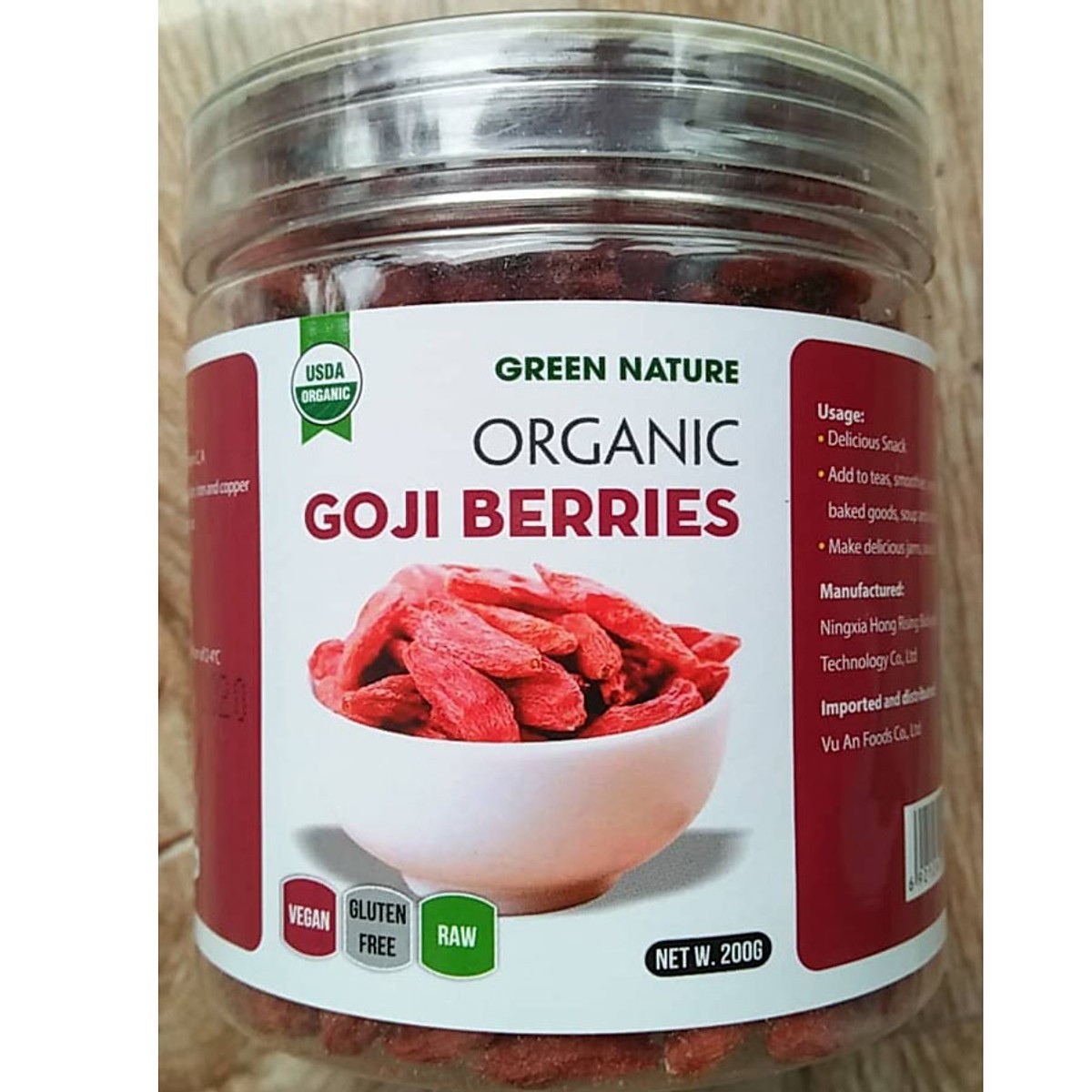 Trái kỉ tử khô hữu cơ green nature 200g