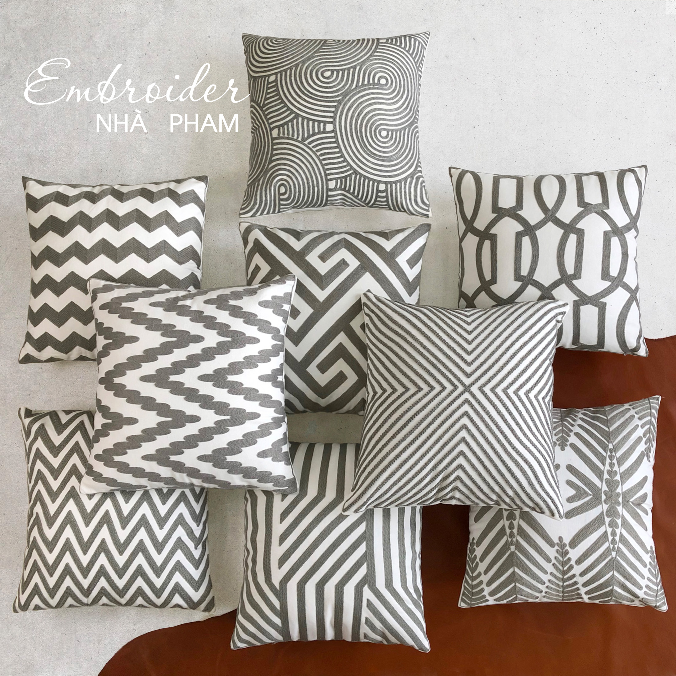 Gối sofa embroider pham