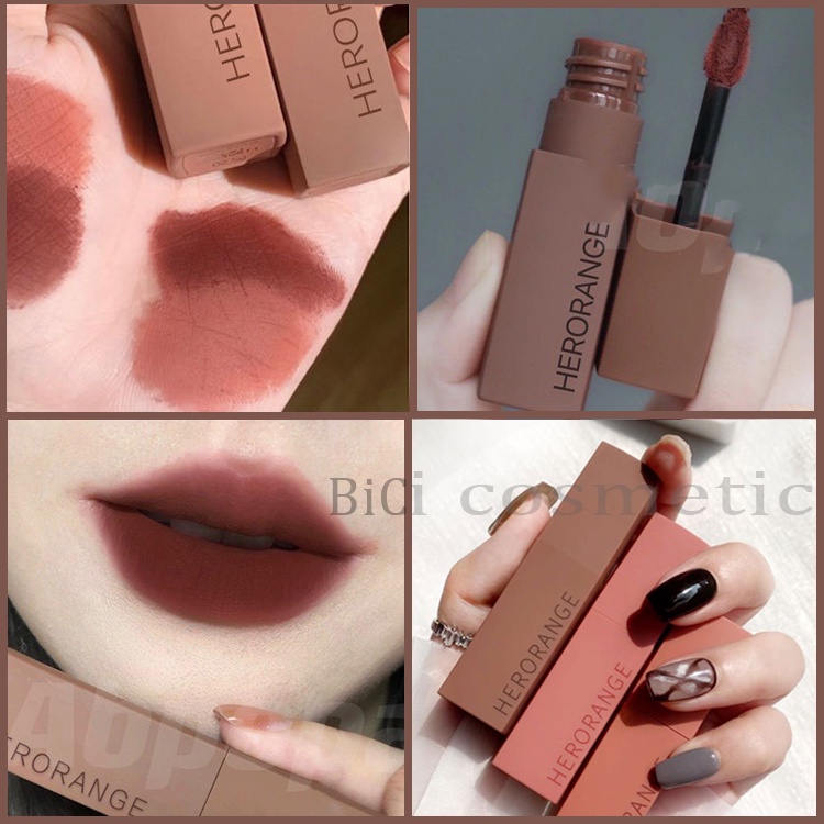 Son kem lì vỏ vuông herorange ver2 matte lip color nội địa trung