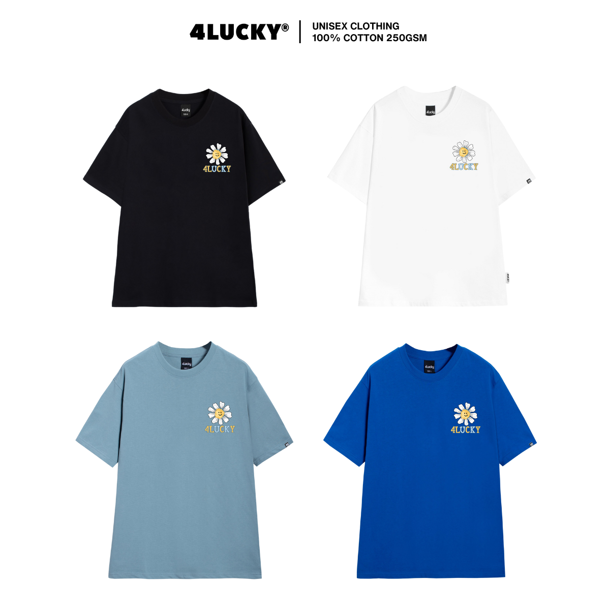 Áo thun unisex nam nữ 4Lucky 6045 - form rộng oversize streetwear