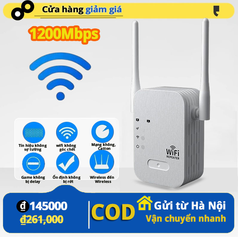 Kích sóng wifi không dây cao cấp twifi, bộ kích sóng wifi cực mạnh tốc độ cao 1200mbps, cục kích sóng thiết bị kích mạng