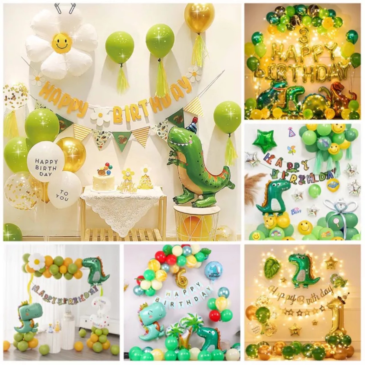Set bóng trang trí sinh nhật chủ đề khủng long cho bé Baby bee