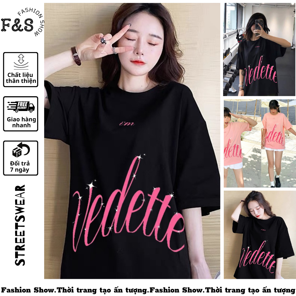 Áo thun VEDETTE tay lỡ unisex - Áo phông F&S cho nam nữ thiết kế form rộng hottrend