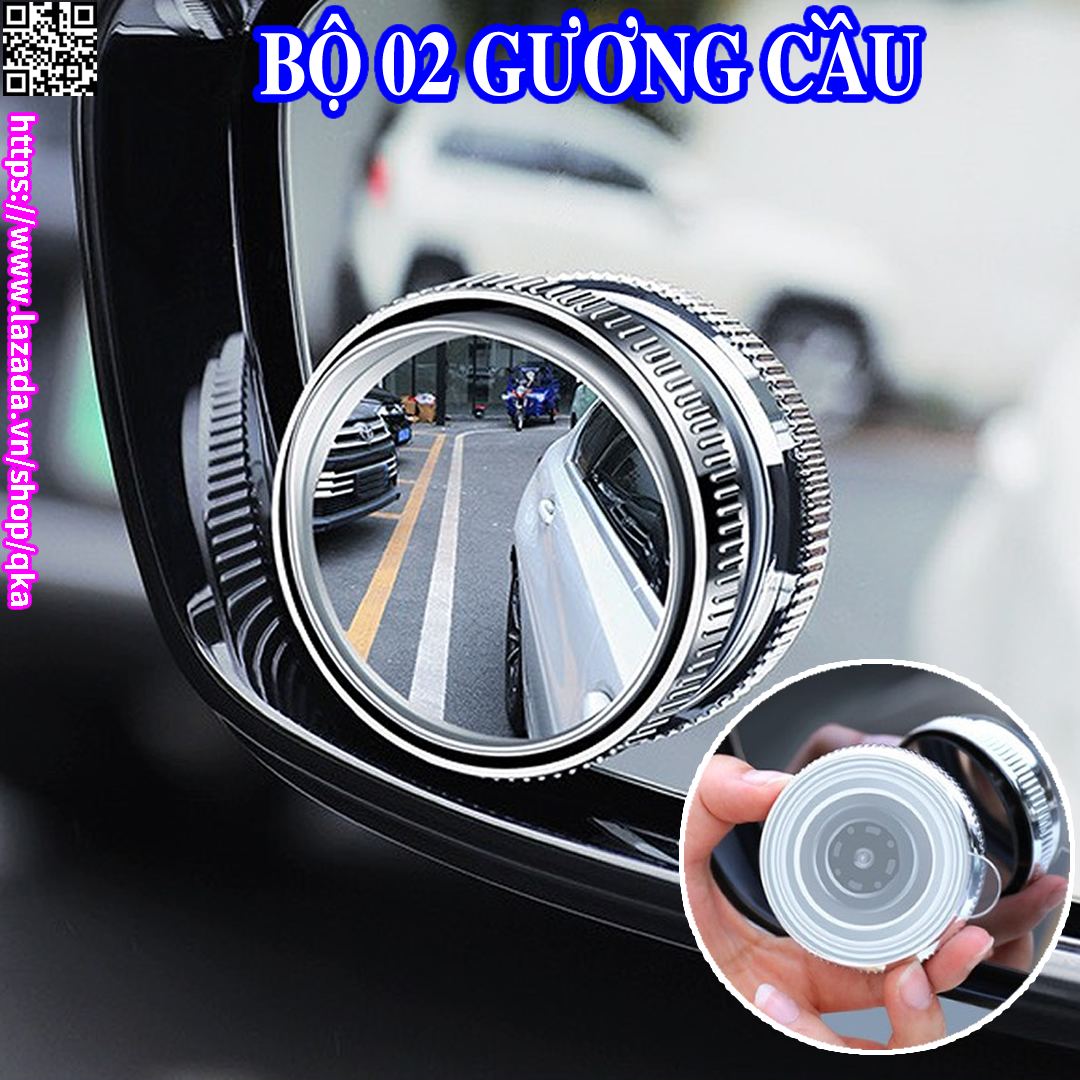 Gương cầu lồi gắn kính chiếu hậu 360 độ gắn xe ô tô xe máy kính quang cọc, nhựa PVC đường kính 5cm