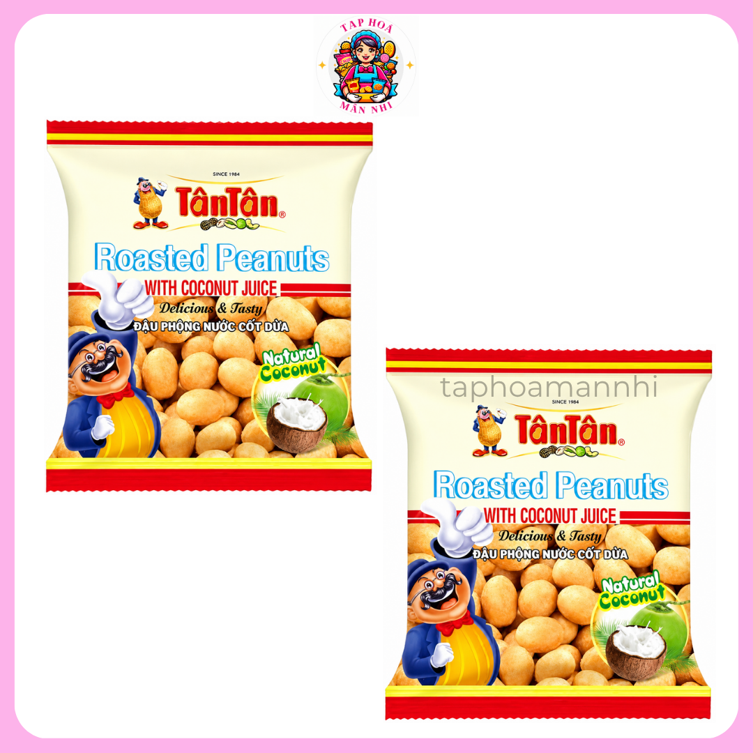 Đậu Phộng Nước Cốt Dừa Tân Tân Nhỏ Peanuts With Coconut (Lốc 10 gói x 15g)