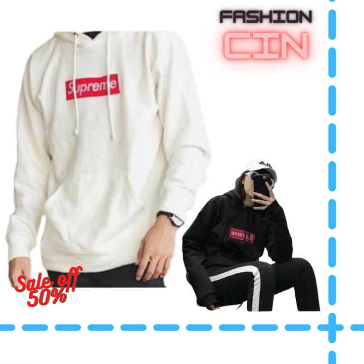 Áo Hoodie Nam Nữ Form Rộng chất liệu thun nỉ in hình "Supreme" Thời Trang teen Cin_fashion