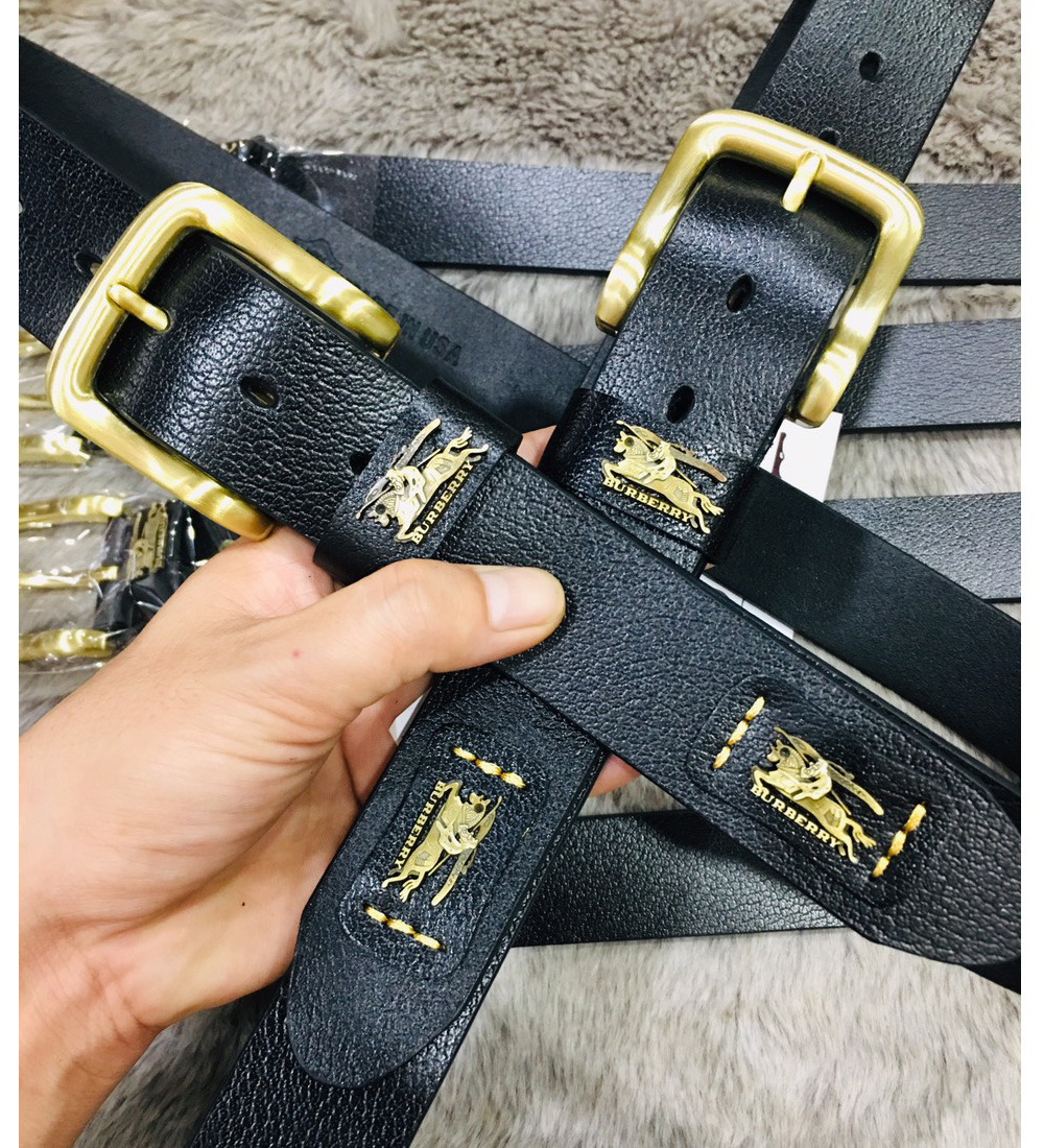 Thắt lưng dây nịt nam da bò khóa đồng trơn màu đen, bảo hành da ưu đãi 2 năm, chất liệu da bò thật 1 lớp