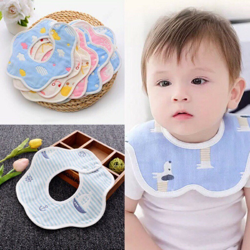 Sét 5 yếm xô tròn 6 lớp 2 mặt xoay 360 độ