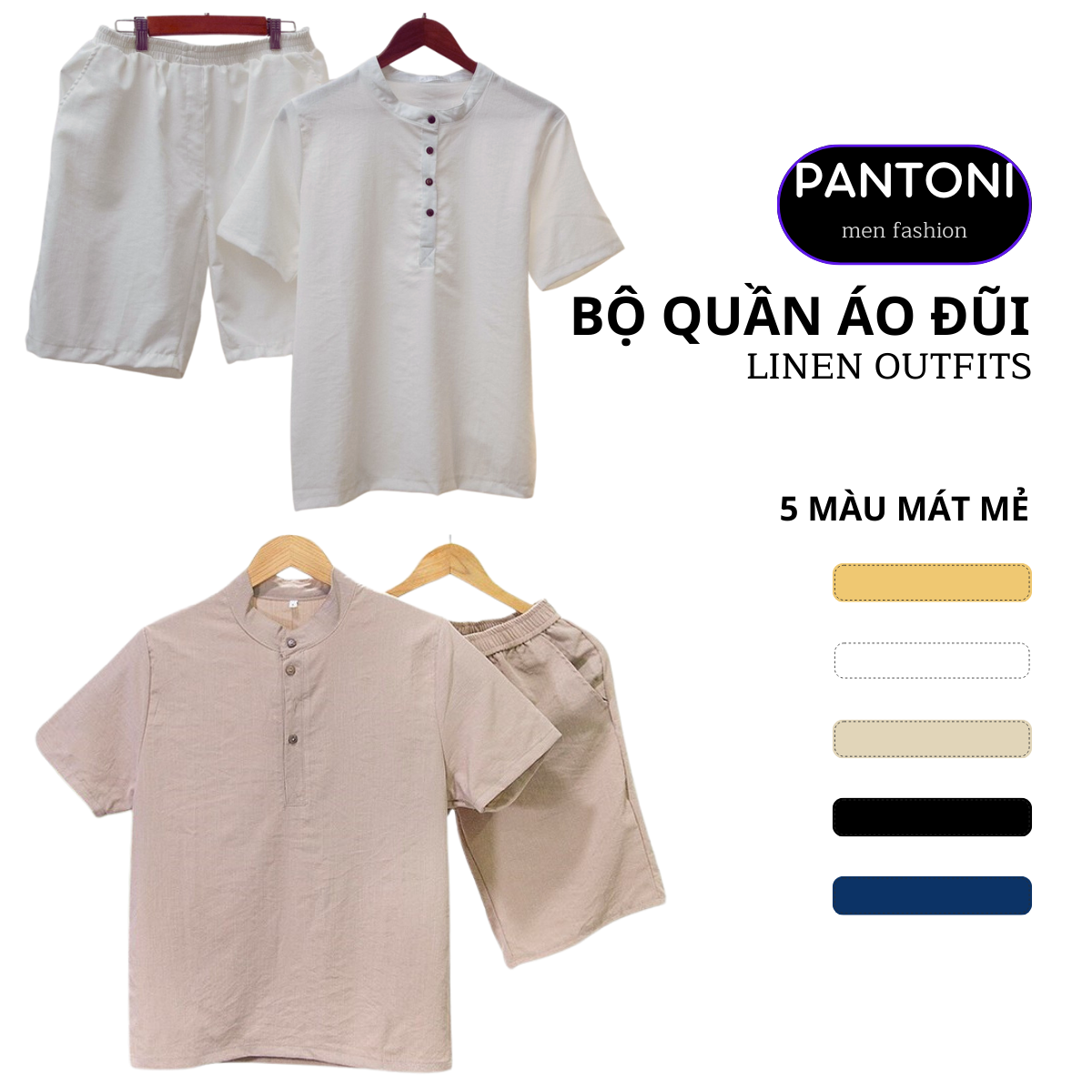 Bộ đồ đũi nam cổ tàu cao cấp, chất đũi Thái thoáng mát theo phong cách Hàn Quốc trẻ trung (BD139)