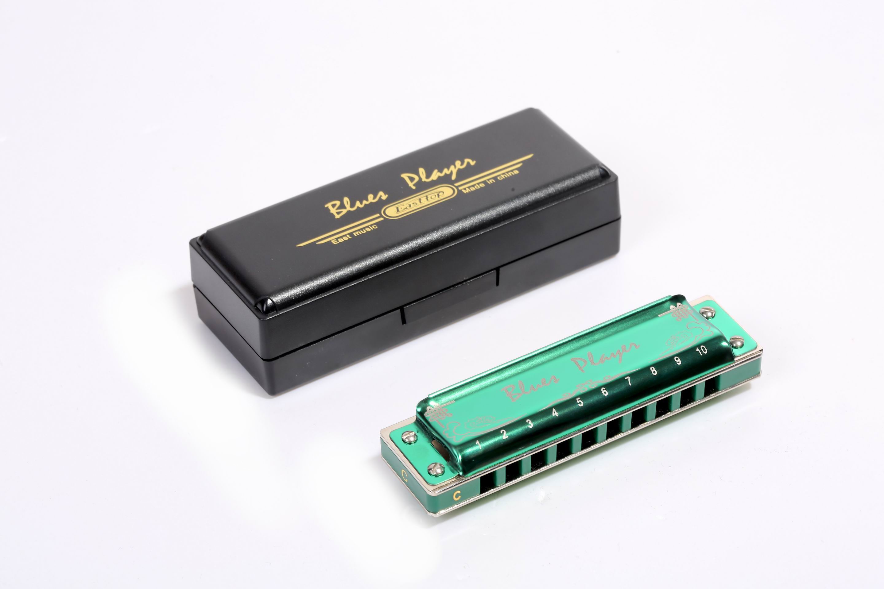 Easttop Harmonica 10 Lỗ Xanh Blues Harmonica Hai Ốc Vít Một Bên Miệng Organ Với Trường Hợp Top Grade Cho Người Chơi Chuyên Nghiệp Người Mới Bắt Đầu Họ