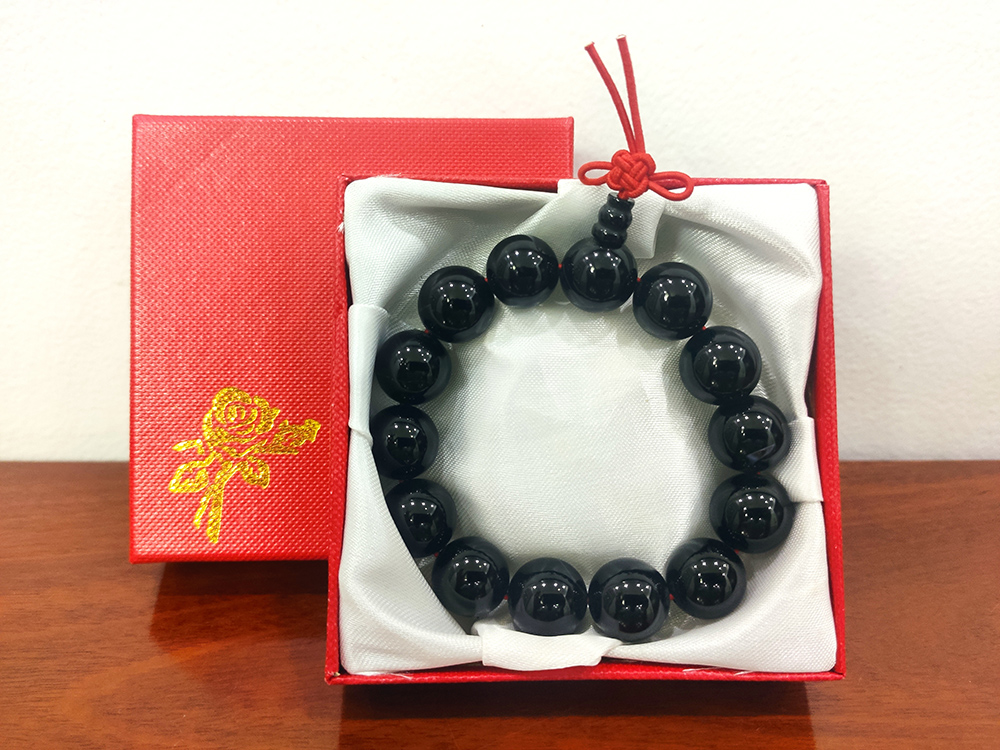 [HCM]Vòng tay đá mã não đen 14 ly