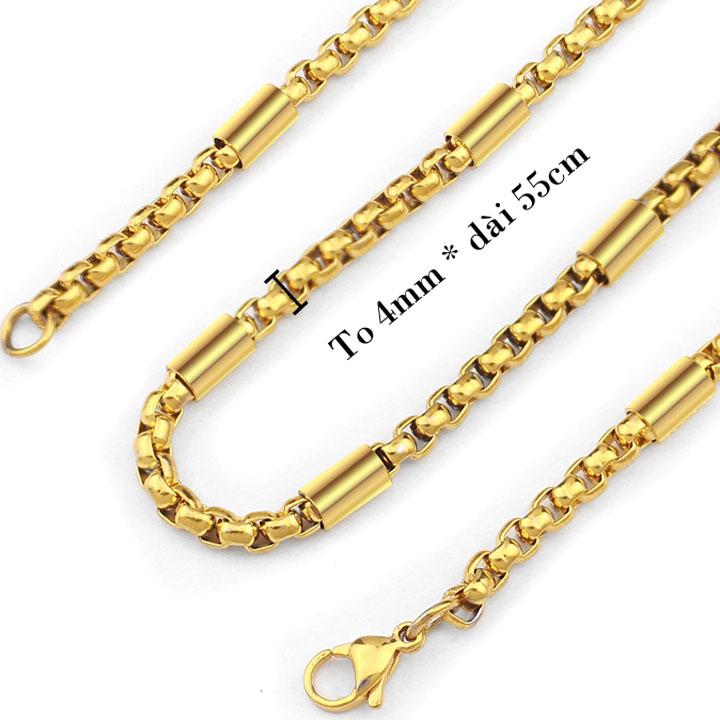 Vòng cổ nam mạ vàng 24k