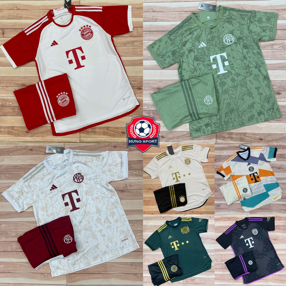 Áo Bóng Đá CLB Bayern Munich Áo Đá Banh Bayern 2023 - Chuẩn Mẫu Thi Đấu - Vải Polyester Thái Gai Lưới