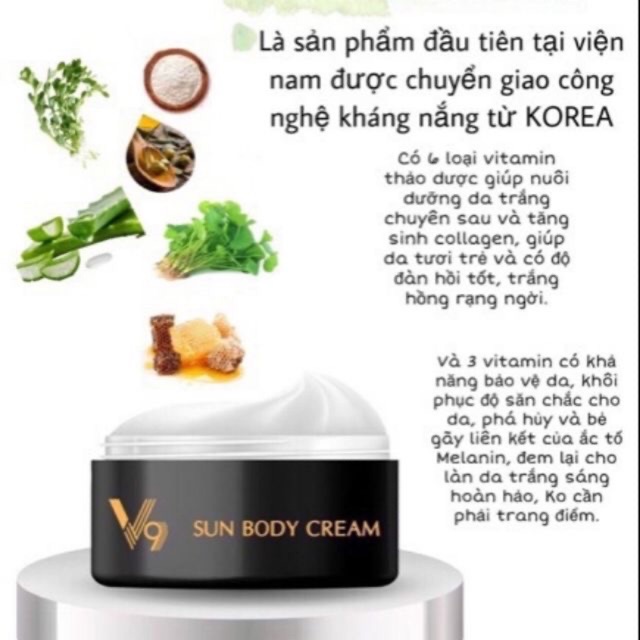 Kem body v9 - cam kết chính hãng
