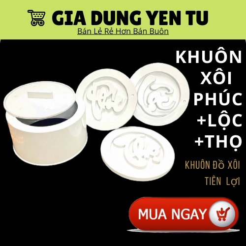 Bộ 3 khuôn xôi Phúc Lộc Thọ cao cấp.