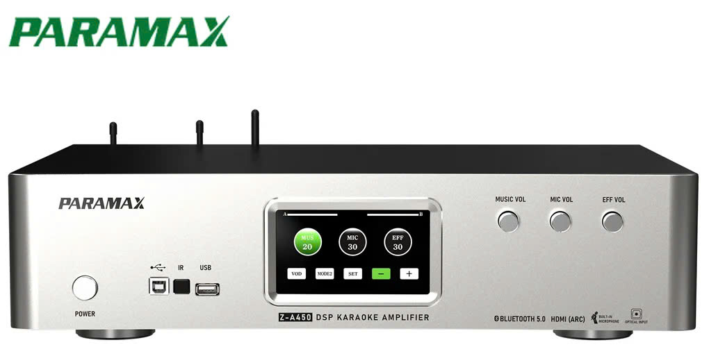Amply Paramax Z-A450 karaoke tích hợp Vang số và Micro không dây - New - Chính hãng 100%