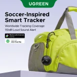 UGREEN Finder Tracker Soccer Ball Design Finetrack Duo For Apple Android System 2-In-1 Global Positioning Long Battery Life IP68 Waterproof Plastic Locator For Key Bag Passport Luggage Wallet Location
