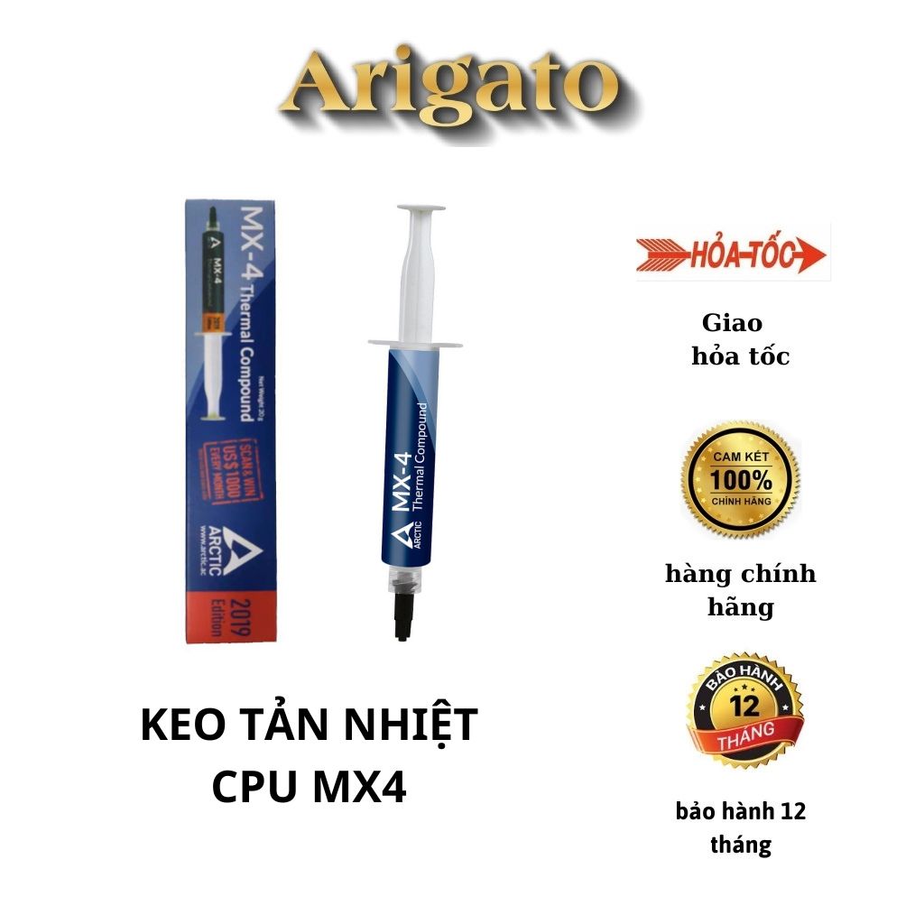 [HÀNG NHẬP KHẨU] Keo Tản Nhiệt Dạng Ống Arctic MX4 Làm Mát Cpu, Xi Lanh To Xám, keo mx-4, Hiệu Năng Tốt Trong Tầm Giá Giá 125,000 Đồng*Miễn phí vận chuyển