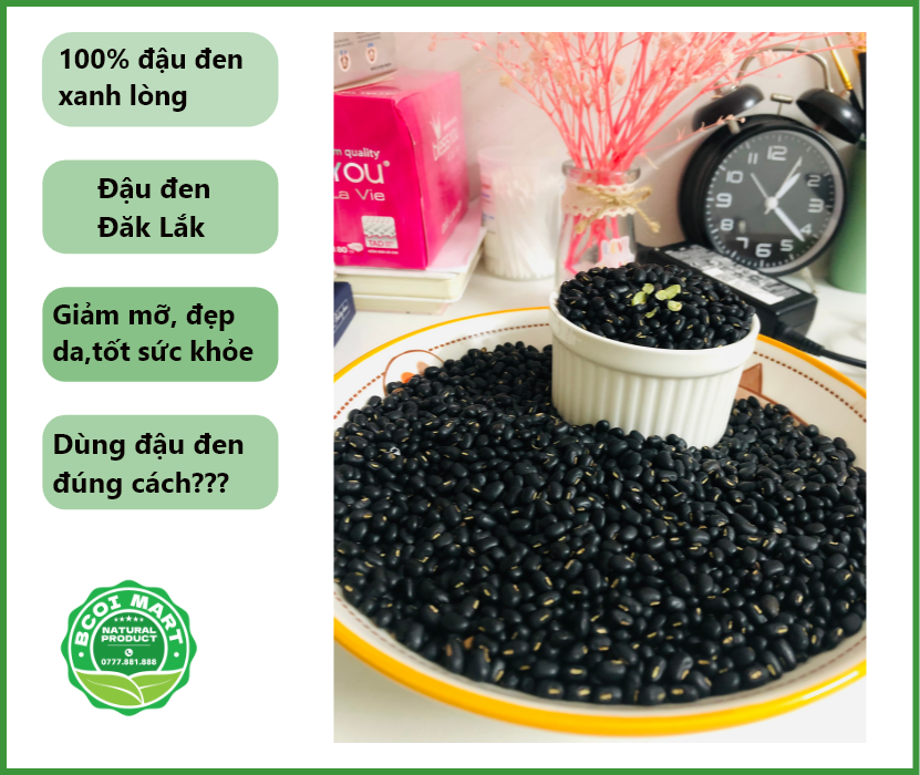 Đậu Đen Xanh Lòng - Rang Chín - Chưa Rang - Nguyên liệu Trà Thanh Nhiệt - Nấu Chè Đỗ Đen - dau den xnah long