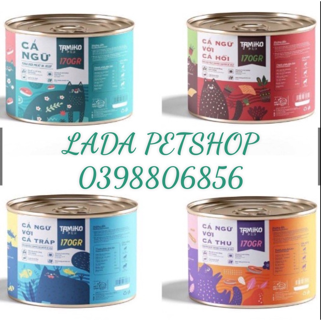 Pate Tamiko lon 170gram cho mèo, dạng thạch