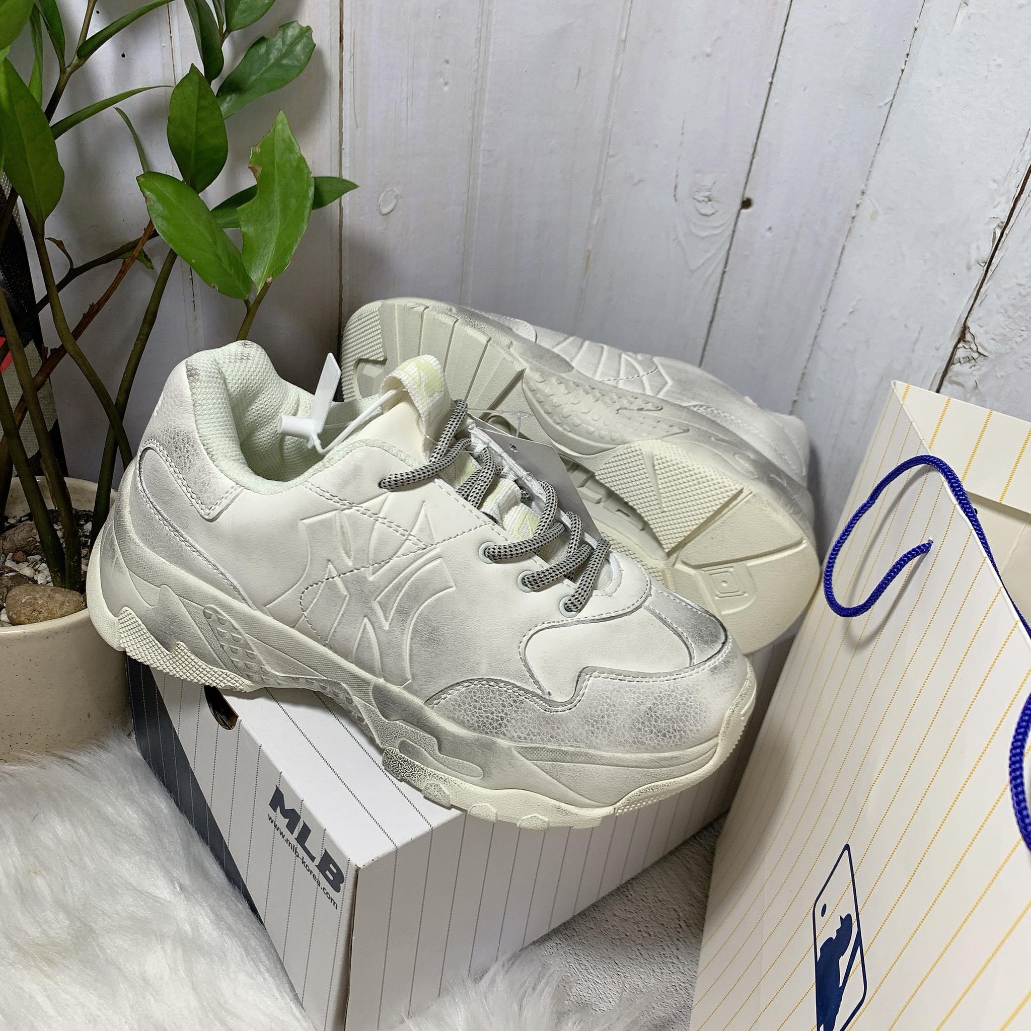 [HCM]Giày Sneaker Nam Nữ Hàng Siêu Độc MLB NEW YORK YANKEES PRINT DIRTY BIG BALL CHUNKY  [Full Box]