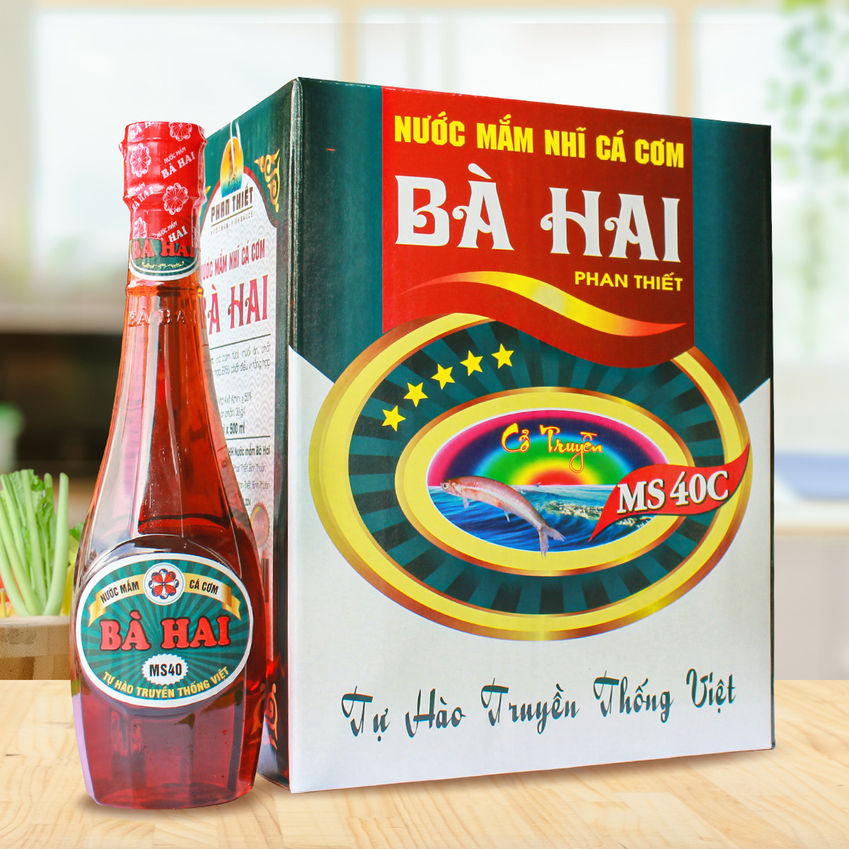 Nước mắm nhĩ bà hai phan thiết ms40 500ml x 6chai nhựa