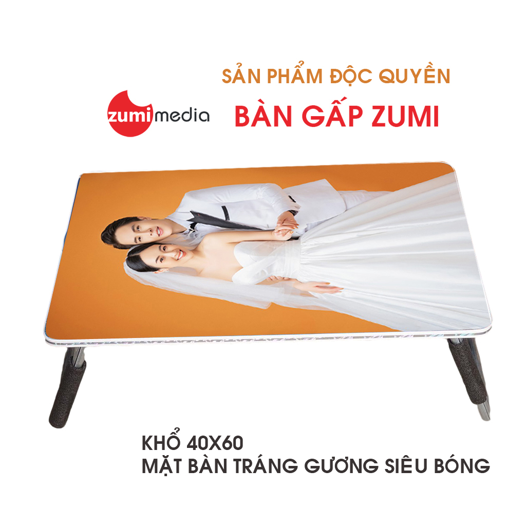 Bàn gấp học sinh cỡ 40x60, in hình ảnh mặt bàn theo yêu cầu