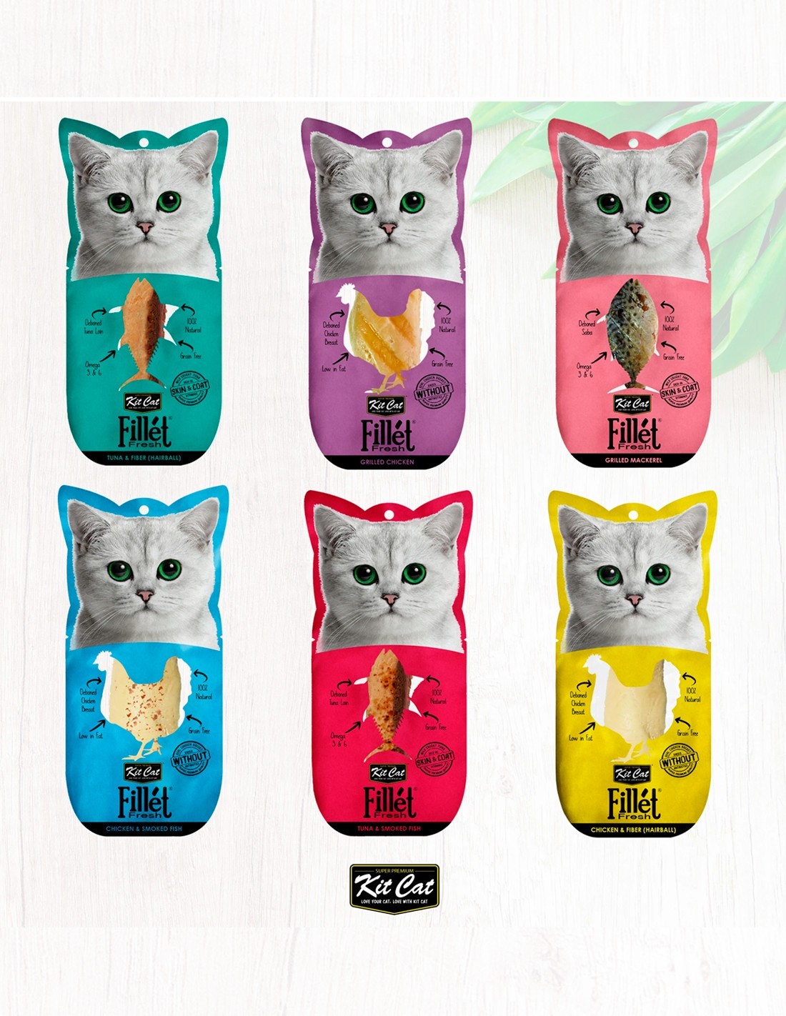 Kitcat fillet fresh - snack thịt phi lê cá & gà cho mèo 30g siêu dễ ăn, thơm ngon