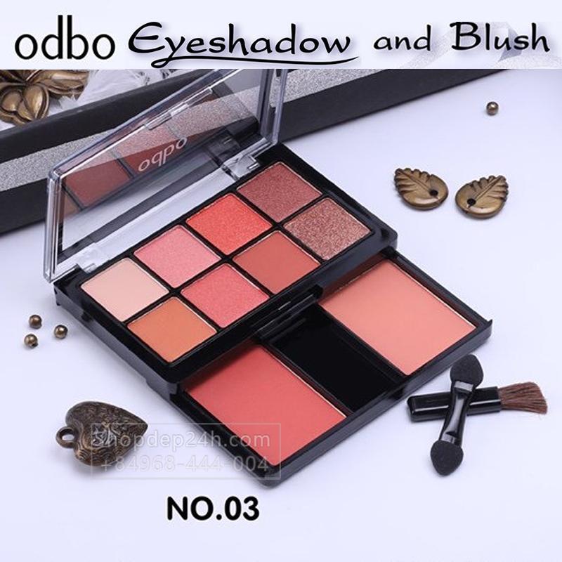 [Odbo] Bộ phấn mắt ô nhũ kèm 2 ô phấn má hồng Thái Lan Eyeshadow and Blush OD1022