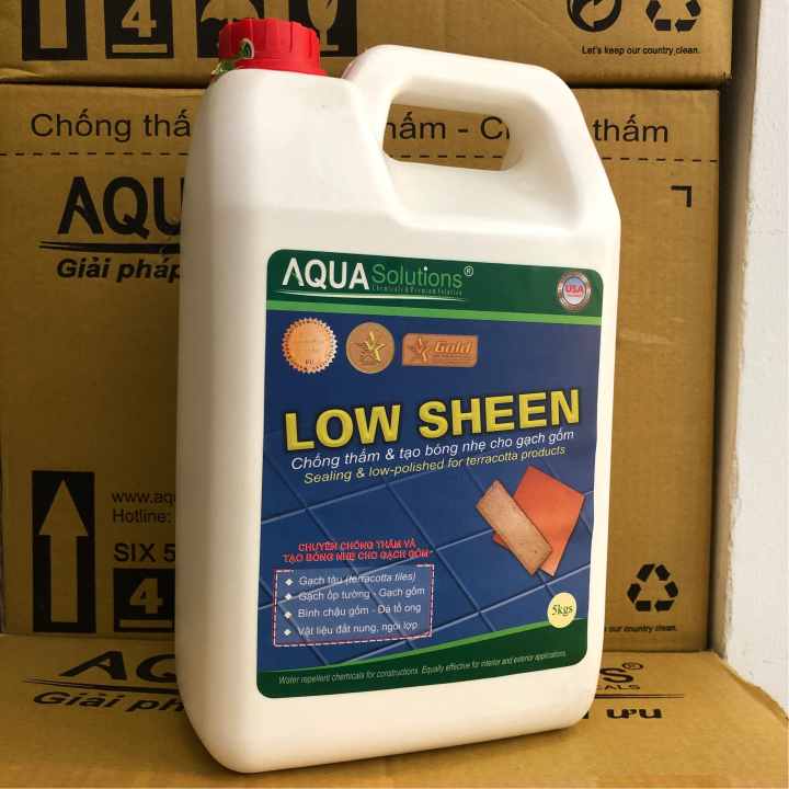 Chống thấm tạo bóng gạch đất nung LOW SHEEN - bình 5 kg | keo Chống thấm tạo bóng gạch tàu, chất Chống thấm tạo bóng tường gạch xây