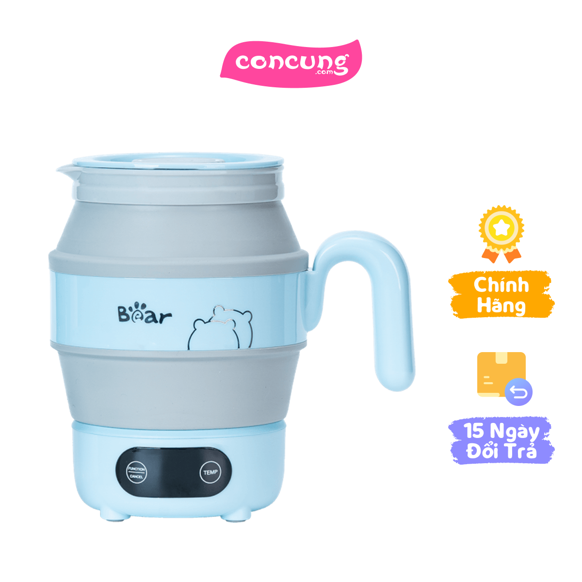 Bình đun nước và giữ nhiệt gấp gọn Bear (600ml,ZDH-A06G1)