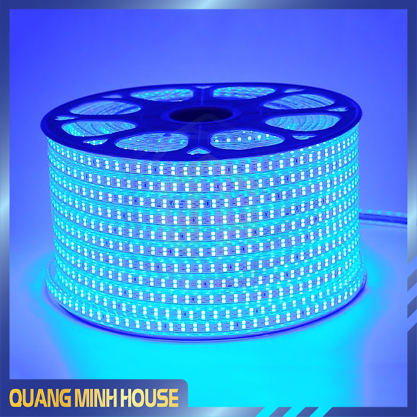 Cuộn dây LED đôi màu Xanh 100m với 2835 mạch đôi, vỏ bọc nhựa silicon chịu nước