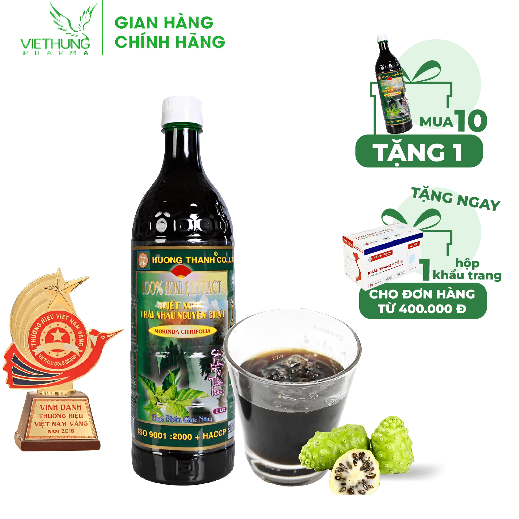 Nước cốt nhàu nguyên chất 100%, noni juice hương thanh, chiết xuất từ trái nhàu chín, giúp giảm đau lưng, bổ xương khớp, tăng đề kháng, hỗ trợ tiêu hóa, chai 1 lít