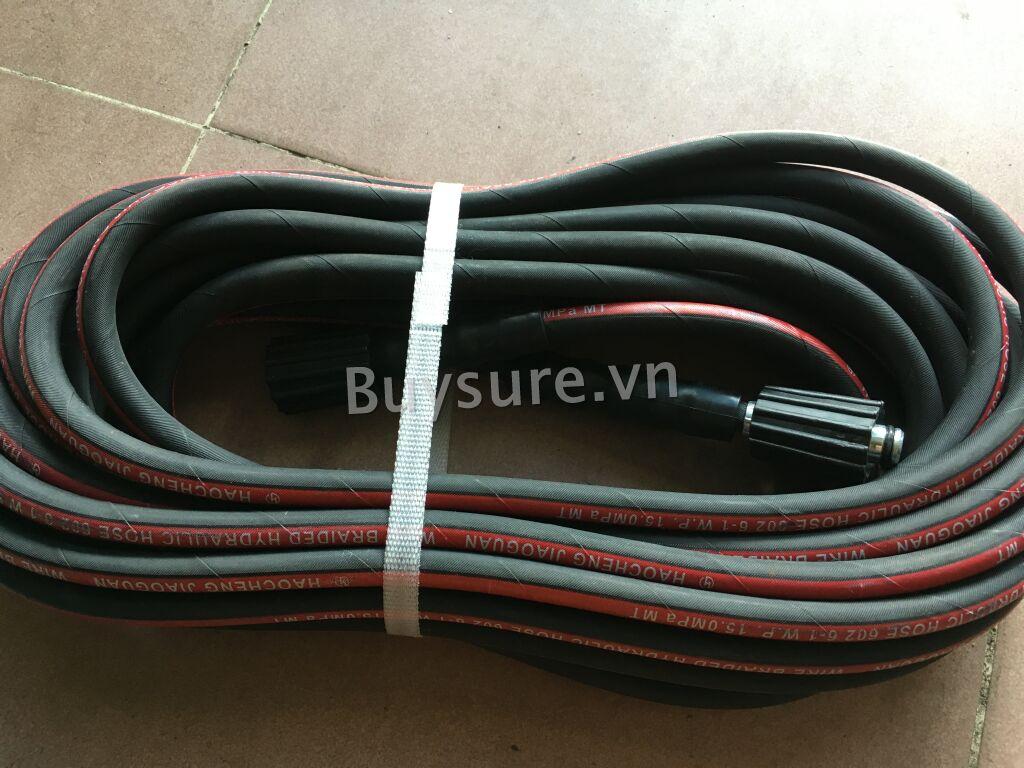 Dây rửa xe cao áp bố kẽm siêu bền ren 22mm-22mm dài 15m