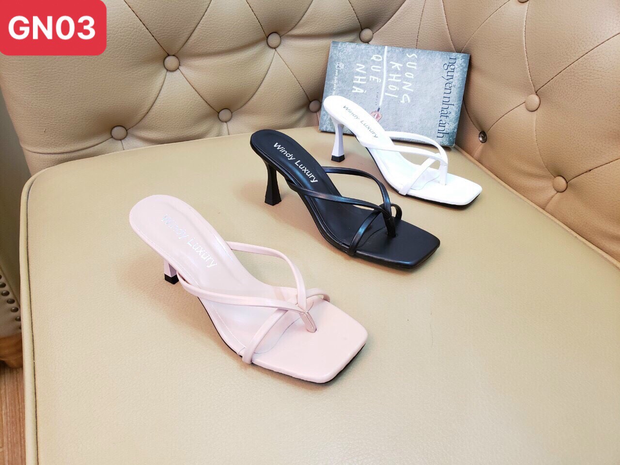 dép guốc nữ cao 7 phân xỏ ngón