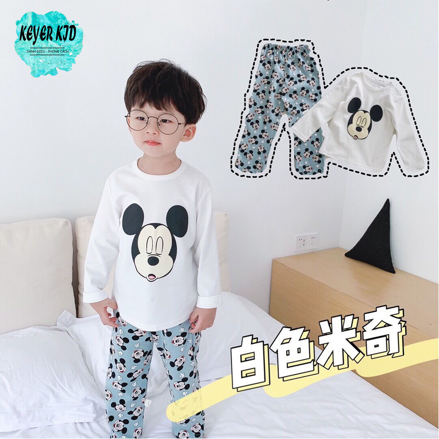 [HCM][Siêu SALE 11-11] [Miễn Phí Vận Chuyển] Bộ Quần Áo Trẻ Em 8 - 20 KG Bộ Hoạt Hình Bé Trai - Bé Gái  Vải Cotton 4C Mịn Co giãn Thấm Hút Tốt Áo Tay Dài Quần Dài Vải Không Ra Màu KEYER KID VN SZ83T