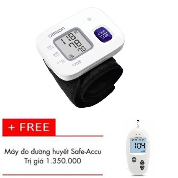 Máy đo huyết áp omron hem 6161 + tặng máy đo đường huyết safe accu