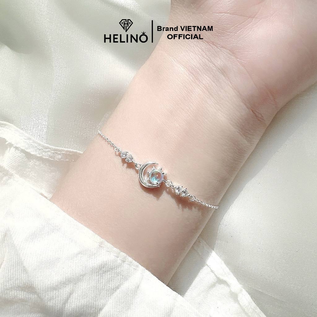 Lắc tay bạc nữ HELINO Nhật Nguyệt đá Moonstone đổi màu V25