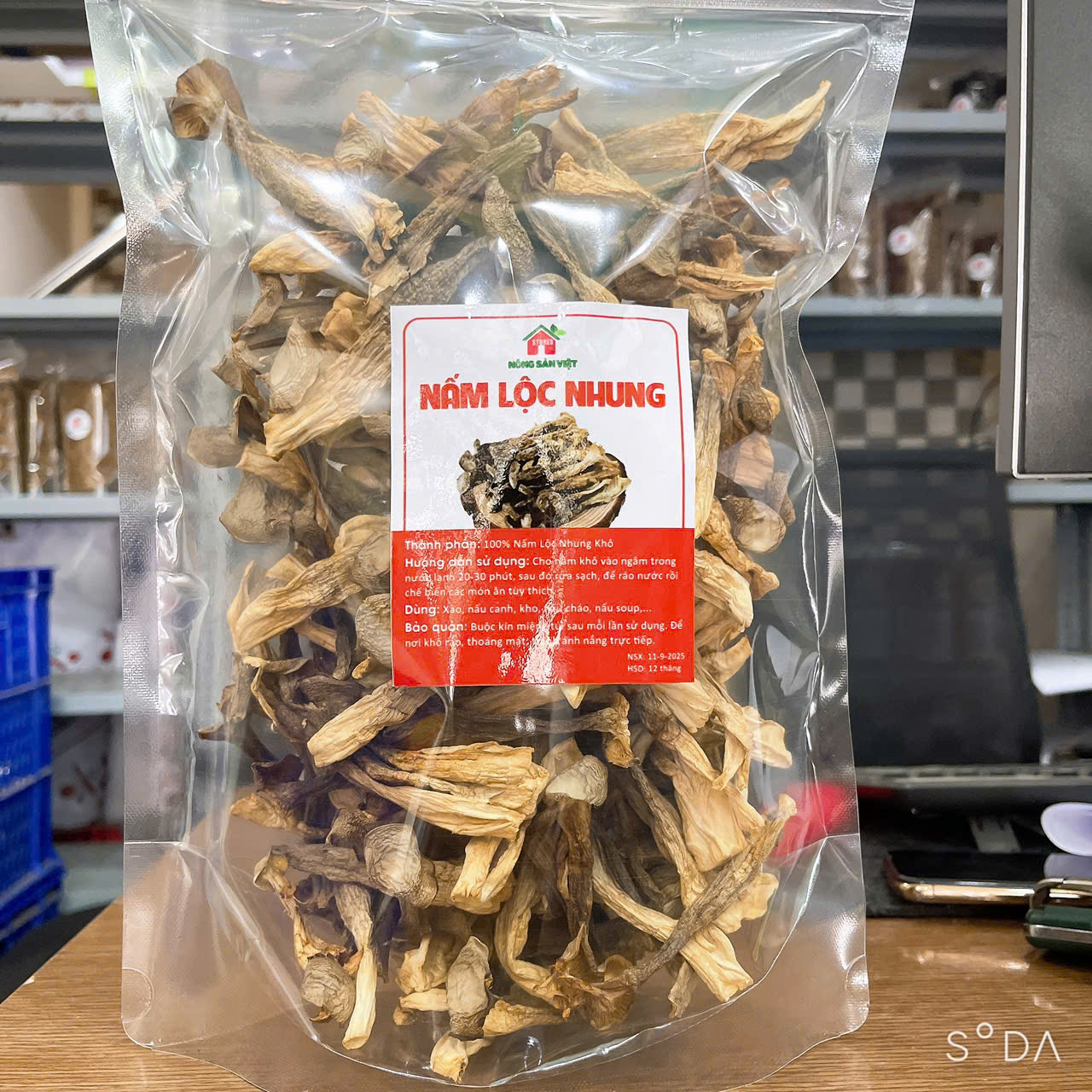 Nấm Lộc Nhung Khô Cao Cấp Loại 1 Túi 500gr Nấm Quý Nấu Canh Bồi Bổ Sức khỏe Thơm Ngon Ăn Giòn Ngọt