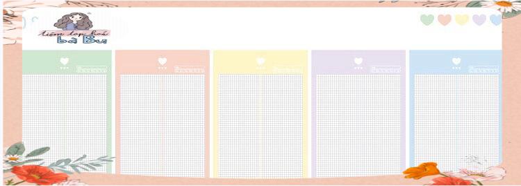 Tập giấy take note size B5 mỗi tập 30 tờ 5 mẫu giấy dùng để ghi chép hoặc refill sổ còng binder DIY